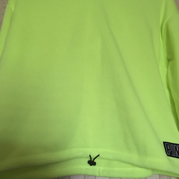 NEON GREEN PINK CROPPED SWEATSHIRT - Picture 2 of 3